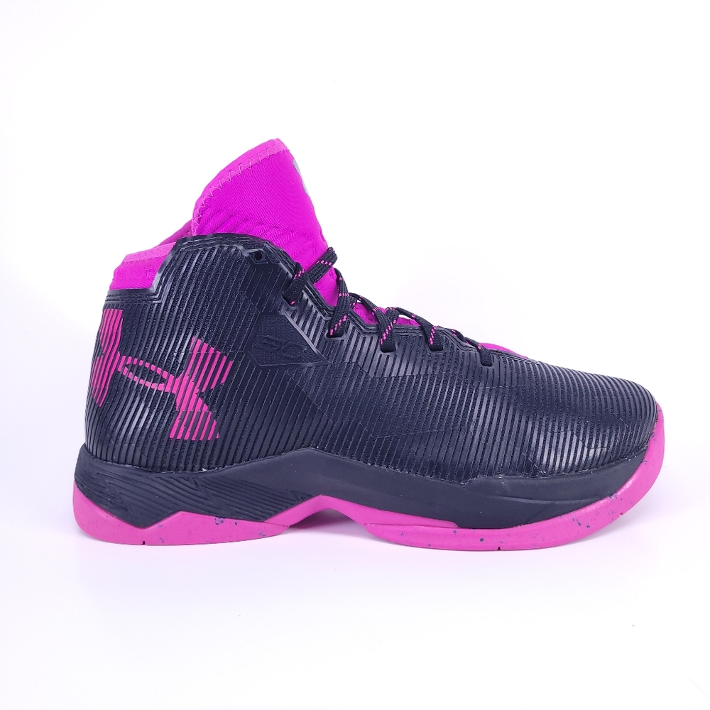 Under Armour Black and Pink High-Top Sneakers